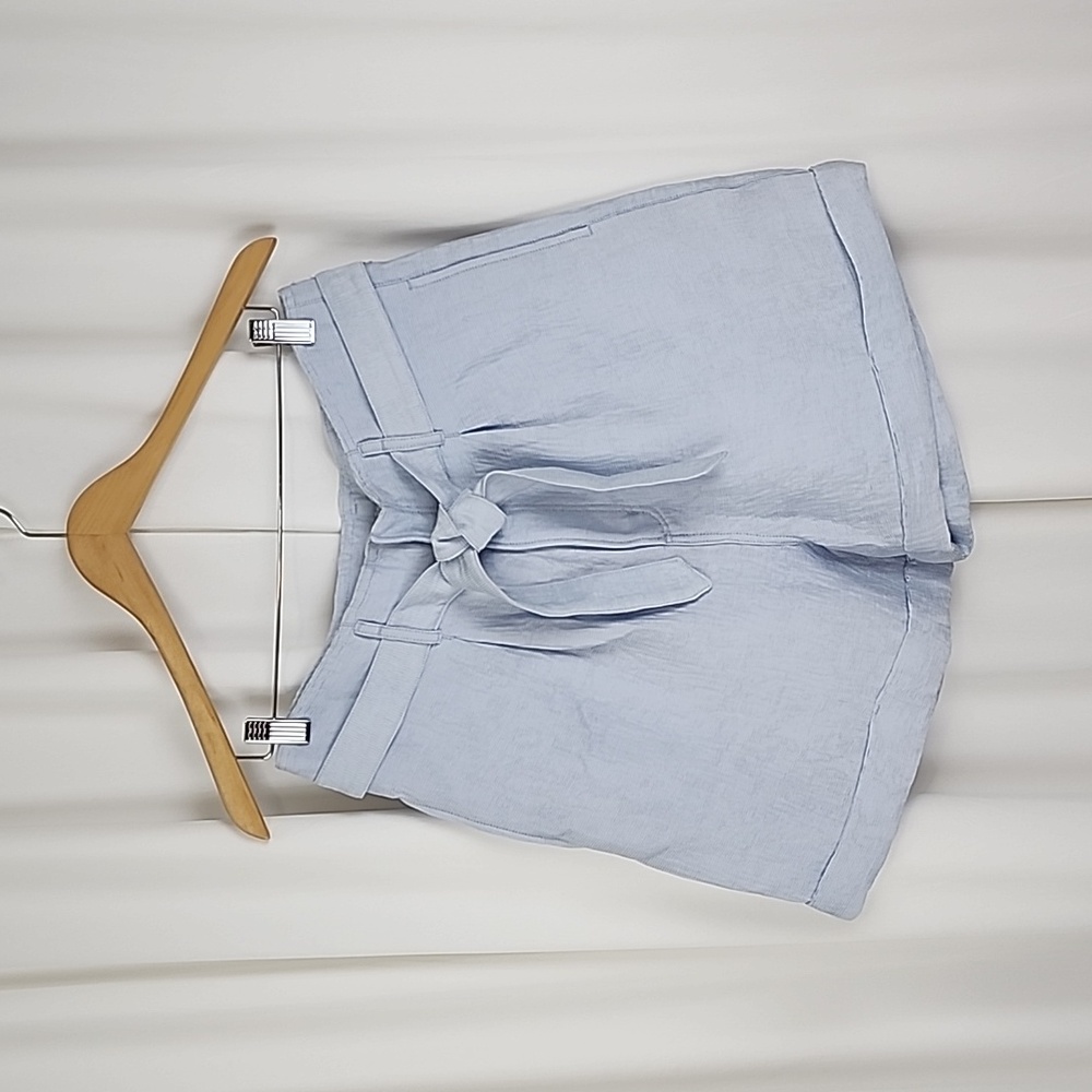 H&M High Rise Paper Bag Shorts Light Blue Size 10